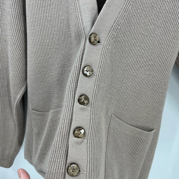 Strickmeister 100% wool vintage, ribbed button front cardigan, 42/M - Picture 6 of 8
